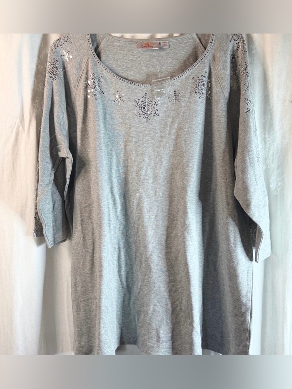 ❄️Quacker Factory Shimmer Snowflake Tee❄️